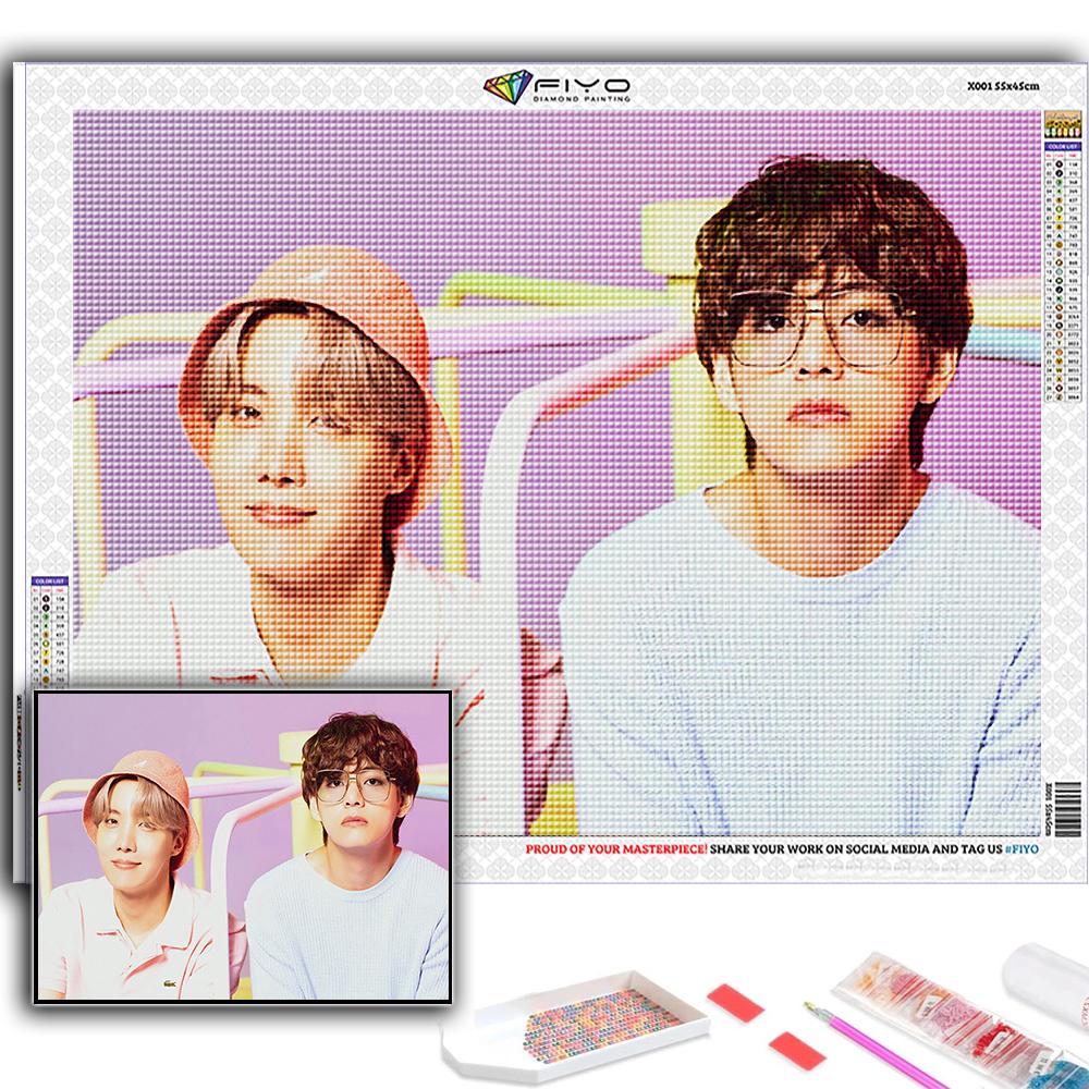 5D DIY Diamond Painting Cross Stitch Korean Boy Group Diamond Embroidery Mosaic Wall Art Home Decoration