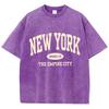 New York Brooklyn Brief Aufdruck Gewaschene T-Shirts Damen Baumwoll Tops Bequem Ausgefranste Rundhals T-Shirts Sommer Damen Kleidung