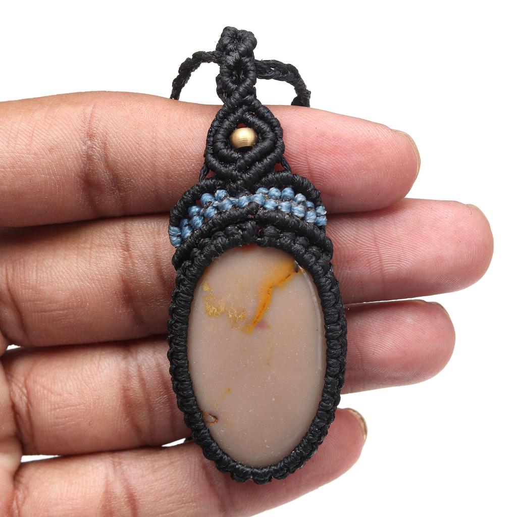 Macrame Thread Gemstone Handmade Jewelry 20-36''Ad Wild Horse Jasper Pendant