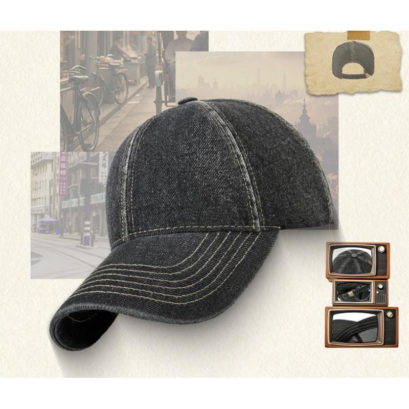 Unisex Vintage Washed Denim Baseball Cap Soft Crown Adjustable Sun Hat Outdoor Wear