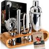 Set shaker cocktail din oțel inoxidabil cu ustensile de bar