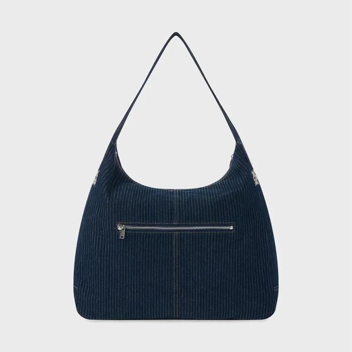Denim Hobo Bag (Navy)