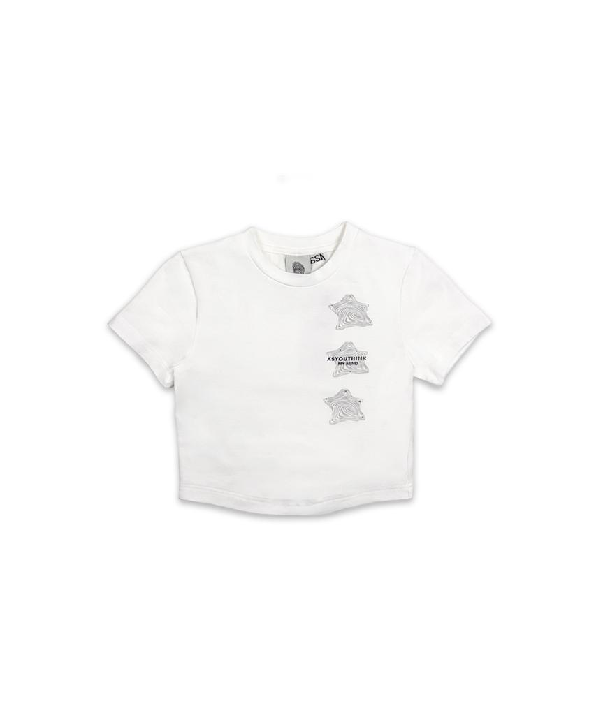 Aejyuttingkeumamaindeu Sparkling Mind Crop Top_White