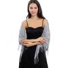 Women's Triangle Lace Shawl with Tassels Waved Shoulder Wrap Shawl Scarf for Bridal Gowns and Evening Parties