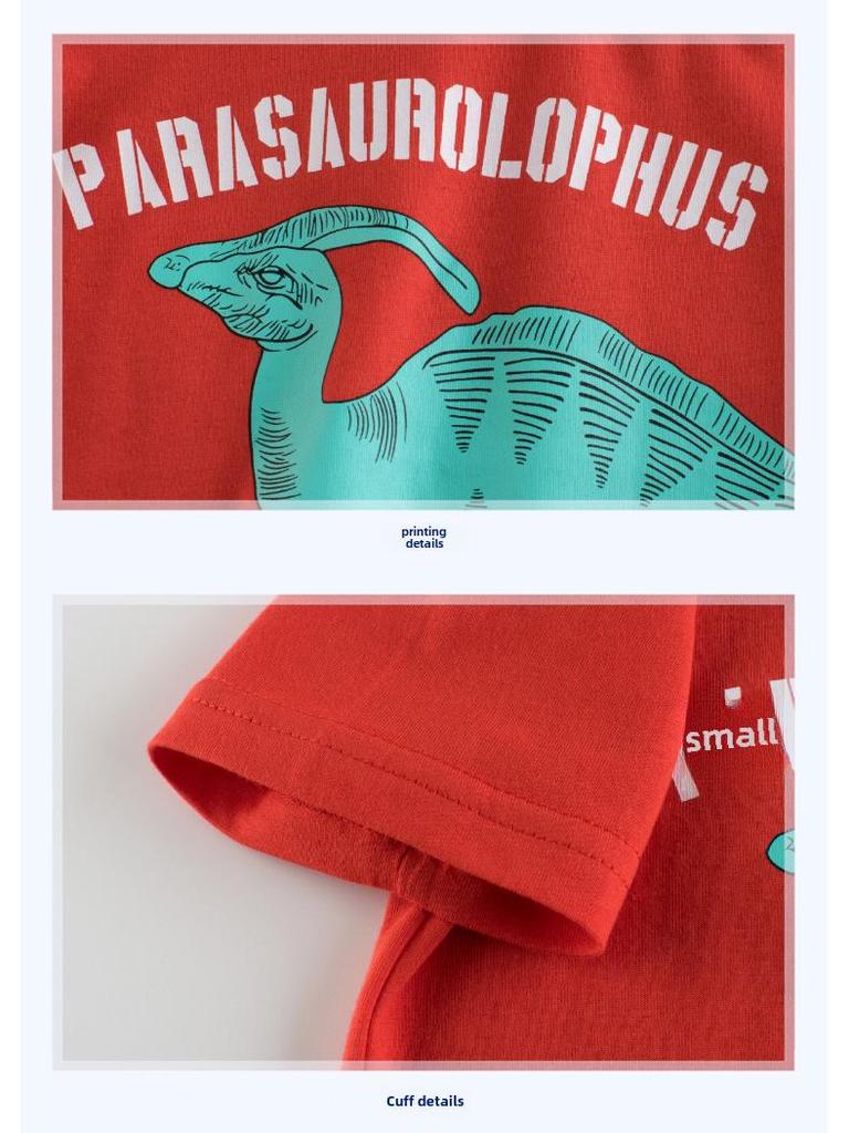 2025 Summer Kids' Korean Dinosaur Cartoon T-shirt - Short Sleeve Boys' Baby Clothing