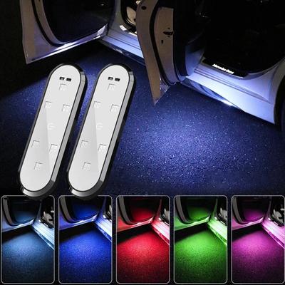 2pcs Car Door Lights LED Welcome Light Magnetic Control USB Charging Auto Open Door Safe Anti-collision Emergency Signal Lamp