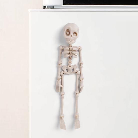 Gothic Skeleton Refrigerator Stickers Posable Skeleton Man 3D Printed Fridge Magnet Decals Halloween Decor Educational Tool