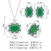 Jewelry Set Necklace Ring Earring Emerald Palace Style Retro High-end Fashionable Women's Batch