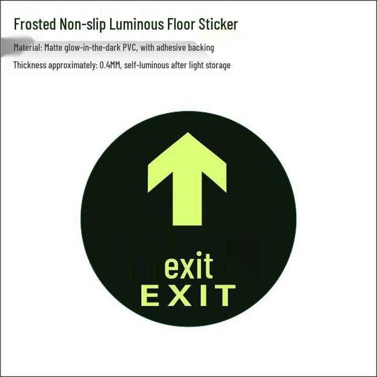 Glow-in-the-Dark Fire Exit Safety Sticker - No Electricity Needed for Stairwell Evacuation
