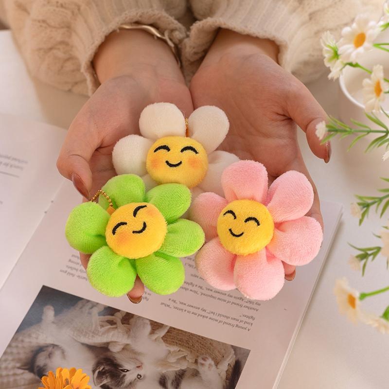 Sunflower Plush Toys 8Cm Sunflower Stuffed Keychain Hairpin Corsage Adorably Girls Accessories Backpack Pendant Birthday Gifts