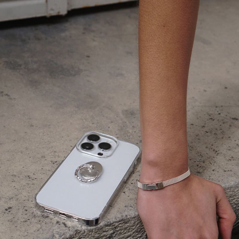 OURPIERRE SILK BUCKLE BRACELET SILVER