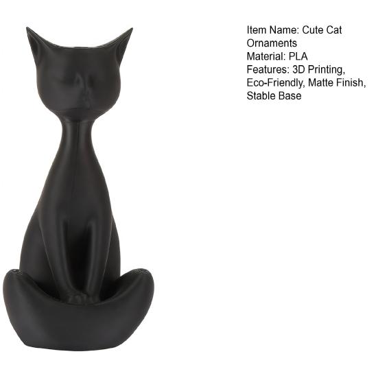 Soft Decoration Cat Statue 3D Printed Meditating Figurine, Modern Abstract Sculpture with Cross-Legged Pose, Collectible Art Piece Minimalist