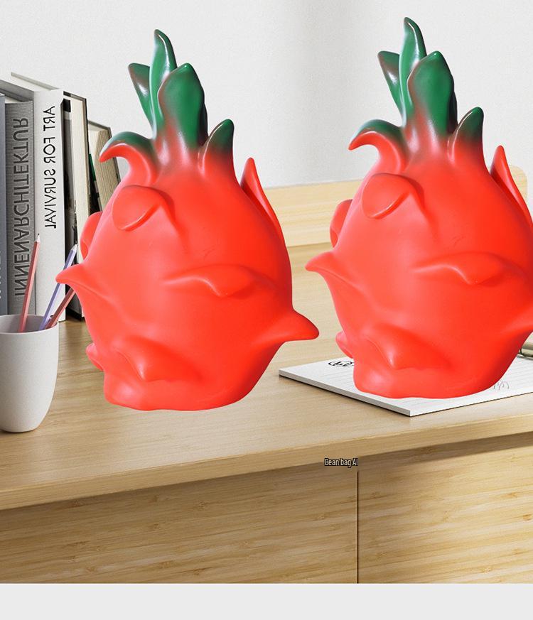 

Копилка в виде драконьего фрукта большой вместимости - Прочный винил, декоративный подарок для детей 19mm красный