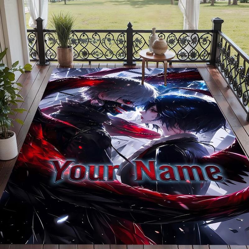 Custom Text Tokyo Ghoul Pattern Floor Rug Soft Indoor Carpet Mat Living Room Bedroom
