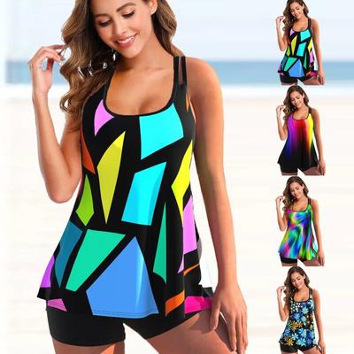 Neue Frauen Plus Size Sexy Tankini Monokini Bademode Badeanzug Zwei Stücke Badeanzüge Mode Gedruckt Tankinis Sommer Beachwwear