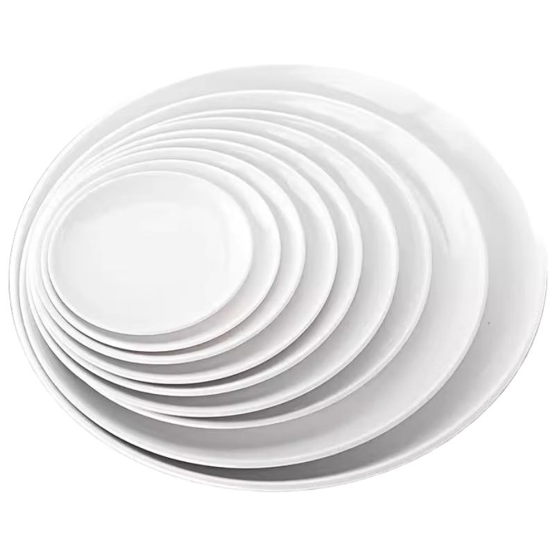 Melamine Round White Dinner Plate