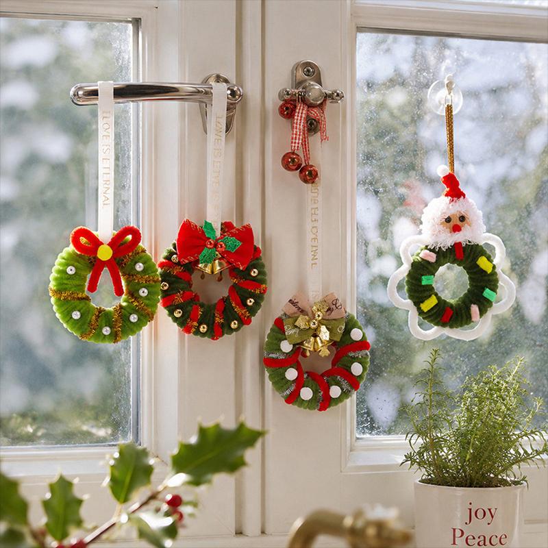 Christmas Tree Ornaments, Diy Decorative Hanging Ornaments With Pinecone, Mini Wreath Decor, Xmas Home Decorations
