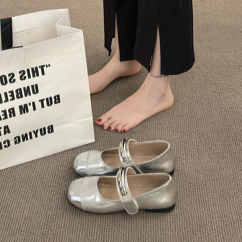 French Evening Wind Single Shoes Women's 2025 Spring New Flat-bottomed Mary Jane Women's Shoes Soft-soled Skirts Gentle Doudou Shoes