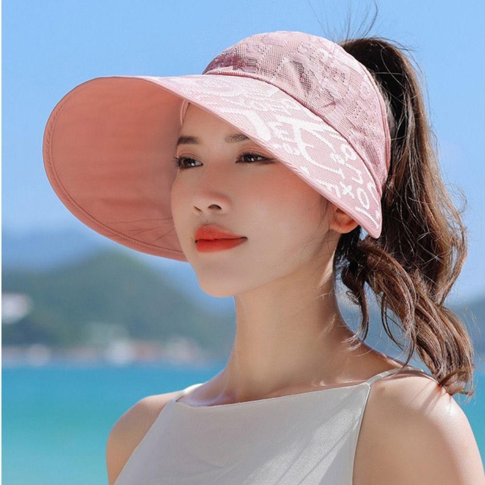 UV Protection Large Brim Sun Hat Letter UV Protection Hat Stylish Summer Panama Hat  Men