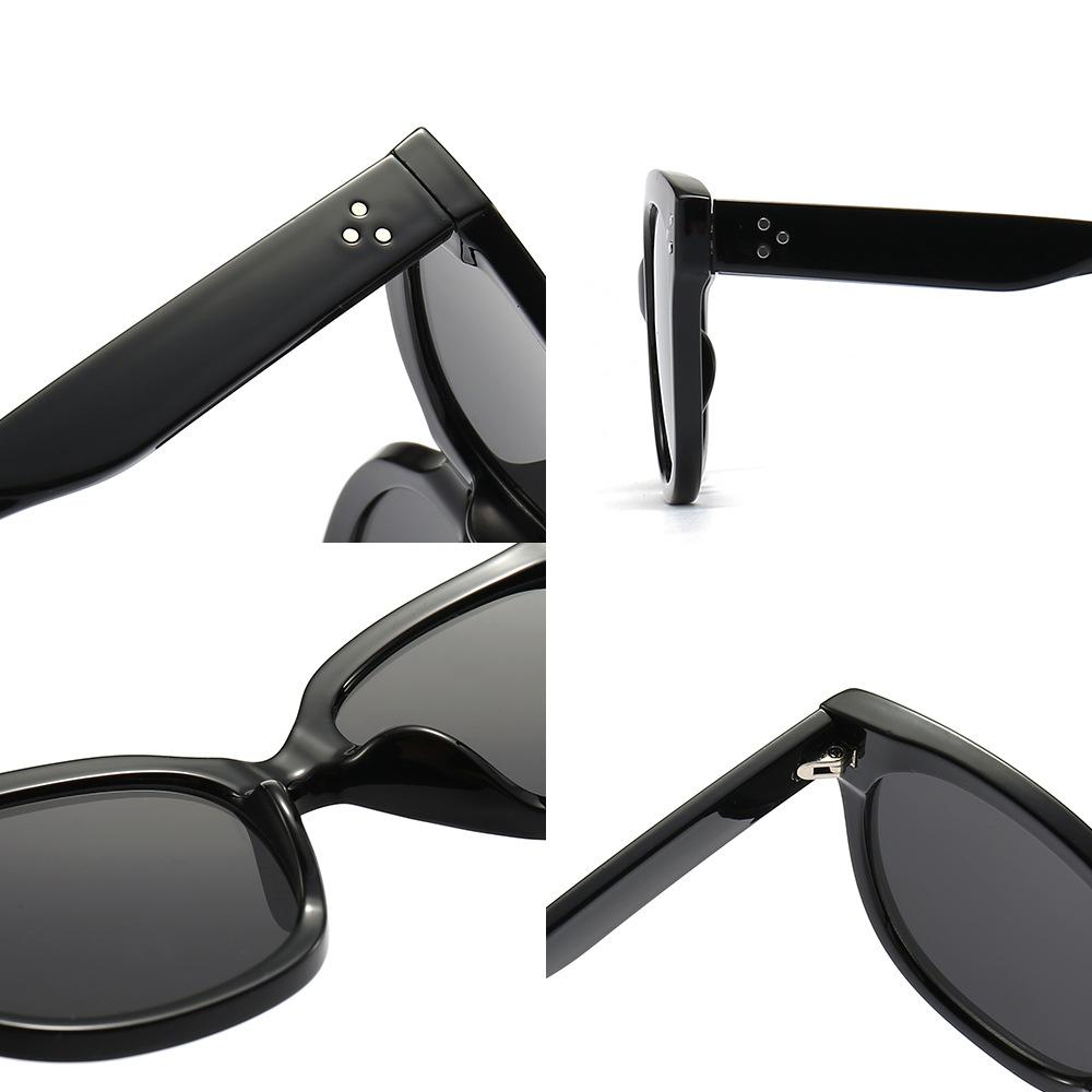 New Rivet Big Frame Wide-brimmed Sunglasses Female Cross-border Foreign Trade Fashion Cat's Eye Sunglasses Outdoor Riding Sunglasses.