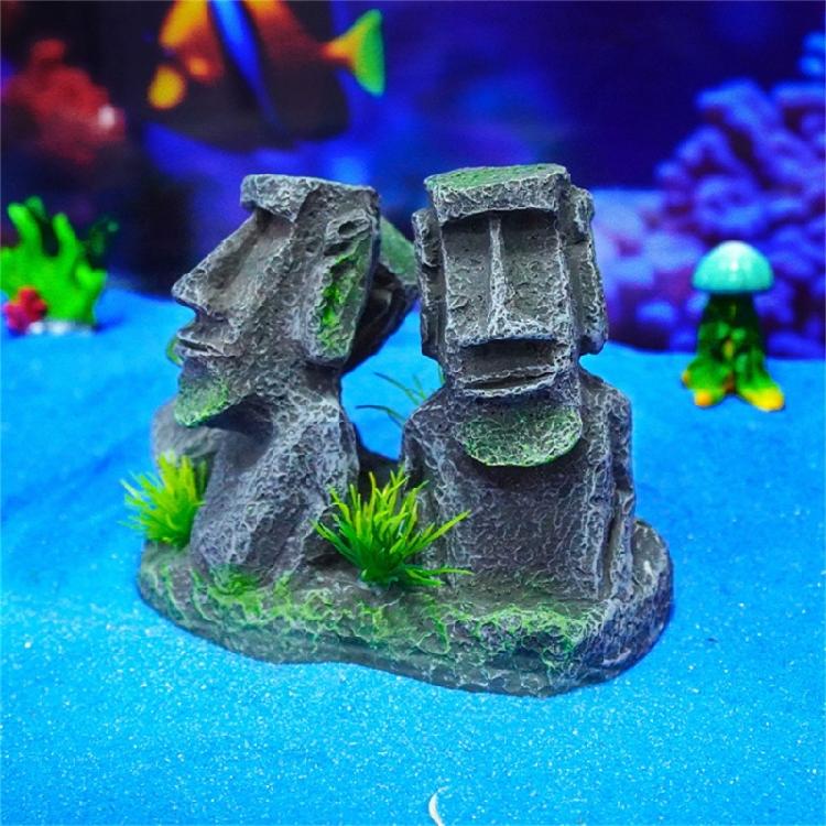 Unique Stone Statue for Aquariums Decoration Resin Sculpture Statue Ornament for Home and Office Fishtanks Landscape