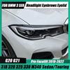 For BMW 3 Series G20 G21 ABS Glossy Car Evil Headlight Eyebrows Eyelid Body Kit 316 318 320 325 330 -2022 Sedan /