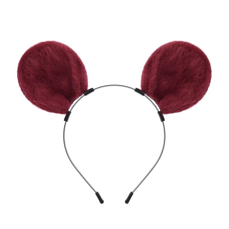 Handmade Plush Mouse Ears Headband With Tail Set Cosplay Animal Ear Costume Accessory Halloween Party