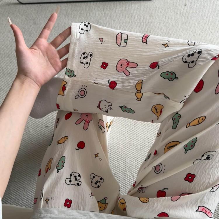 2026 New Style Lounge Pants for Women Loose Fit Wide Leg Casual Pajama Pants for Outdoor, Campus, Home