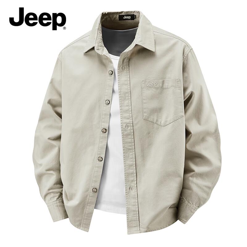 JEEP Men's Long Sleeve Cotton Workwear Shirt