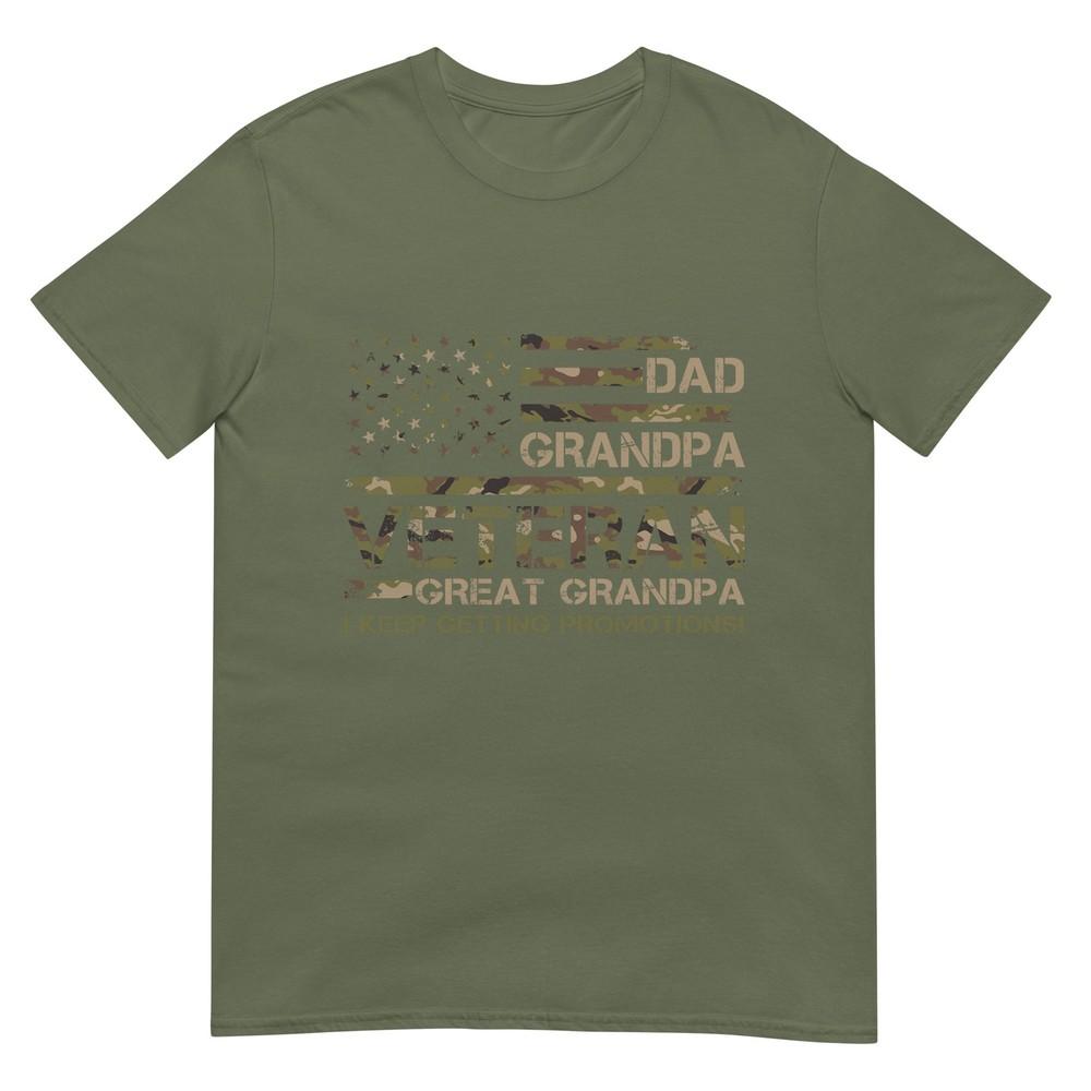 Dad Grandpa Veteran Great Grandpa Fathers Day Usa Flag TShirt