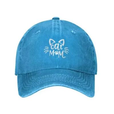 Katzenmutter Hüte Mama Baseballkappe Denim Verstellbar Unisex Hut Kappe für Frauen Erwachsene Unisex Vier Jahreszeiten
