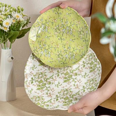 Kreatywne Nieregularne Talerze Obiadowe Styl Francuski Wykwintne Kwiaty Talerz Ceramiczny Popołudniowa Herbata Talerz na Owoce Deserowe Unikalna Zastawa Stołowa