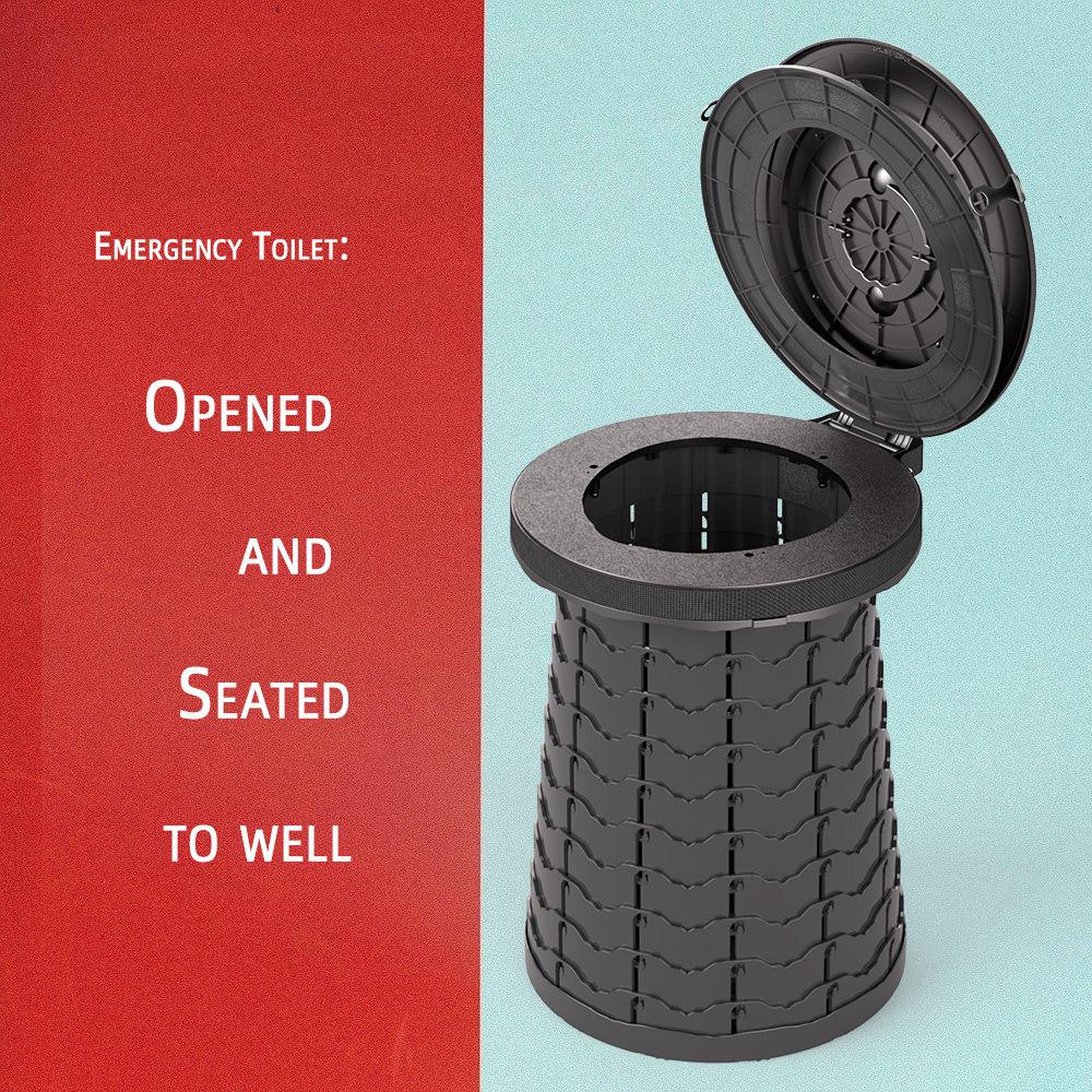 Portable Folding Emergency Toilet Commode for Car
