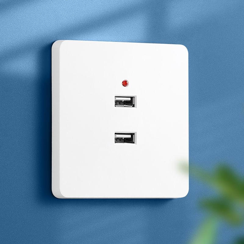 86 Type USB Socket Panel with 220V To 5V Converter, Dual or Quad USB Charging Holes for Open/Concealed Installation