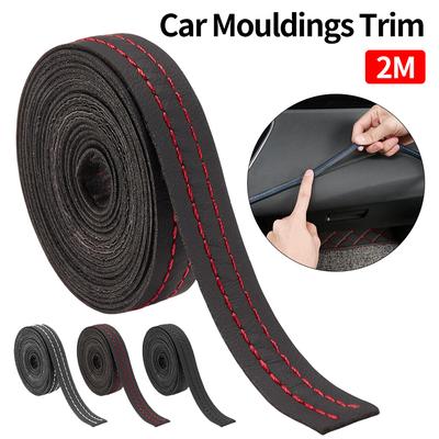 Автомобильные молдинги Отделка из искусственной кожи Самоклеящаяся молдинговая отделка Самоклеящаяся кожаная панель приборов Декоративная линия Стайлинг салона автомобиля