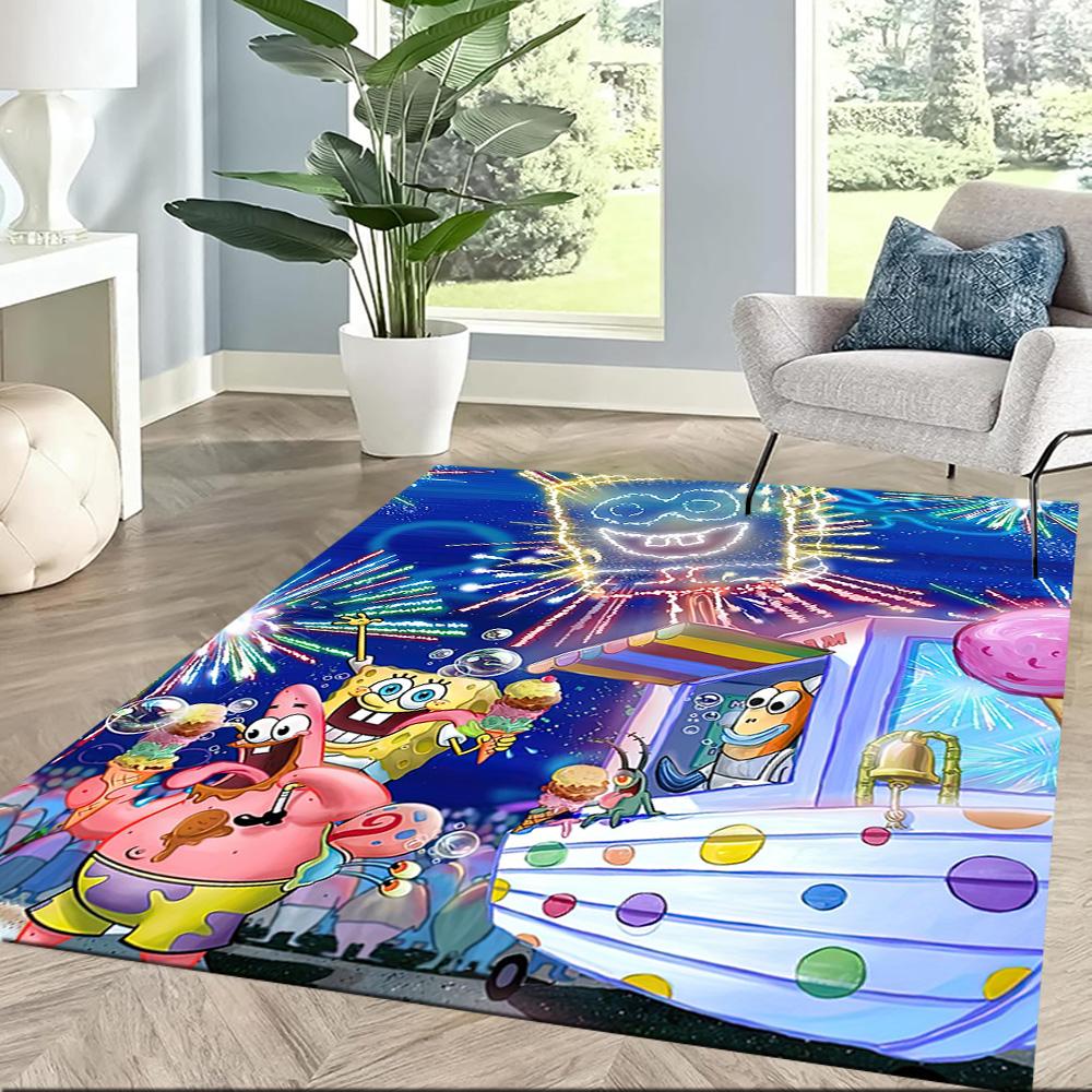 Spongebob And Friends Adventure Square Rugs Are a Great Choice for Living Rooms, Bedrooms, Home Décor, and As Gifts.