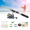 Fishing Pole Kit Carbon Telescopic Portable Durable Lure Rod Set with Fishing Reels Fish Bait for Beginner Professional