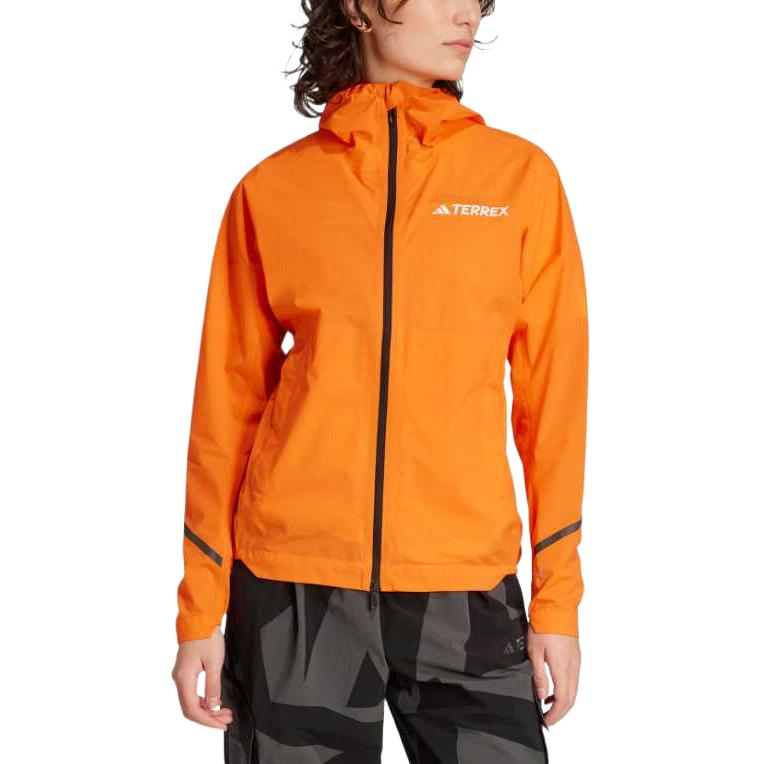 adidas Outdoor Hiking Moisture Wicking Windbreaker Jacket Women's Half Impact Orange KA5870