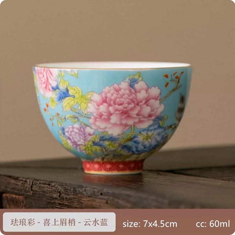 

60ml Chinese Style Ceramic Ceramic Tea Set Teacup Hand Painted Personality Creative Teacup Coffee Wine Cups Drinkware Supplies