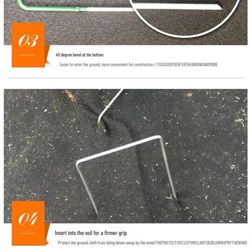Heavy Duty Galvanized U-Shaped Ground Stakes