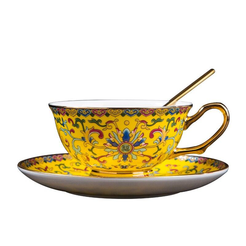 Coffee Cup Luxury Ceramic Mug Coffee Reusable Cup Tea Cups And Saucer Sets Chinese Drinkware|Teacup & Saucer Sets