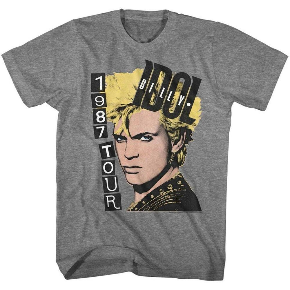 Billy Idol 1987 Tour Heather Adult T-Shirt Unisex T-Shirt XXL