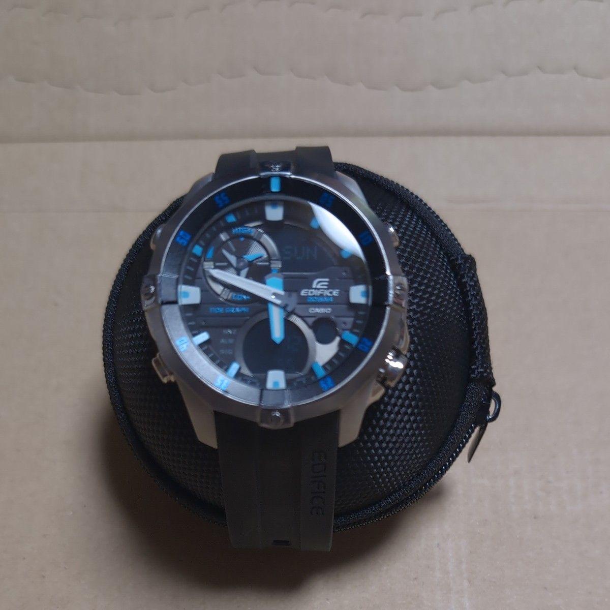 Used EDIFICE CASIO Black/Sky Blue EMA-100J