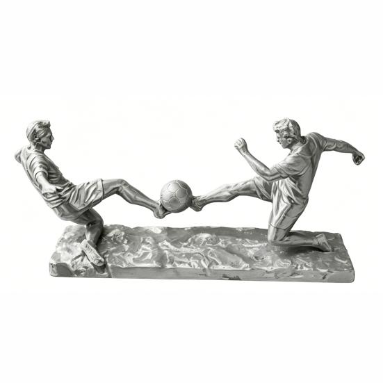 Soccer Player Statue, 3D Printed 2 Men Playing Soccer Figurine, Sports Table Sculpture for Home, Office Decor, Gifts for Sports Lovers, Men