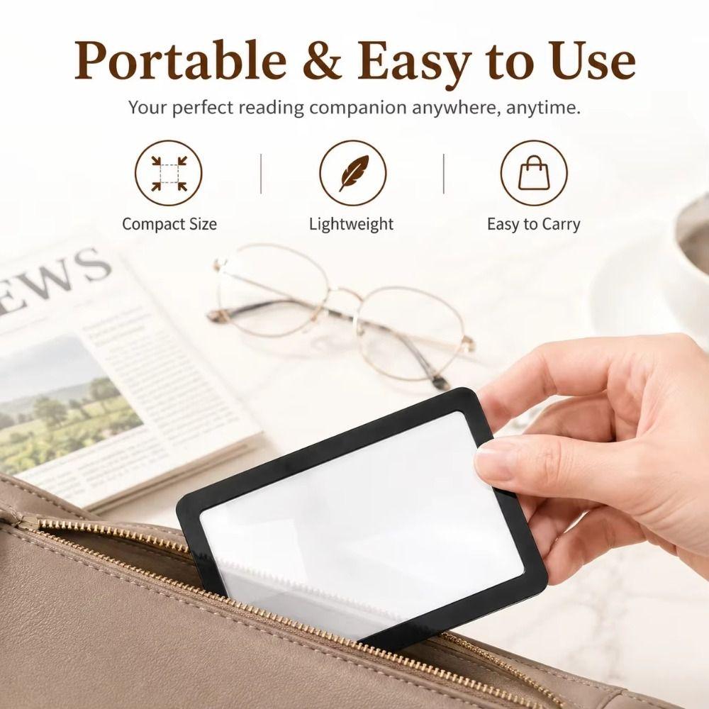 10PCS Slim Design Card-type Magnifier Card-Sized Reading Magnifier Reading Small Text