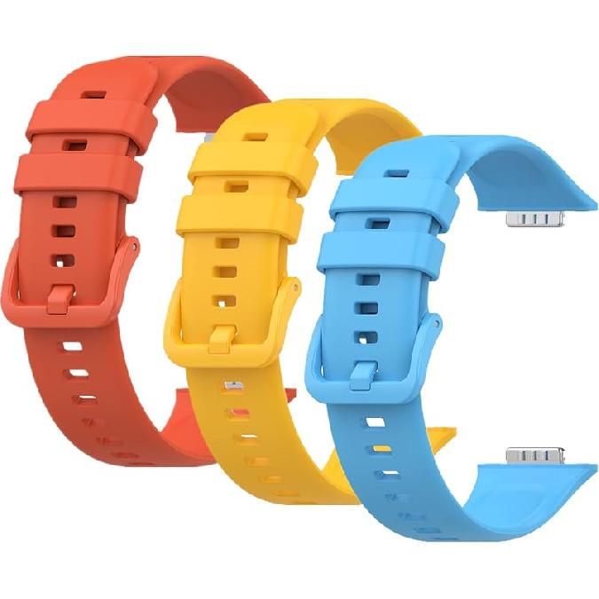 

Muovrto Replacement Band for Huawei Watch Fit 2,Silicone Watch Band Sport Strap for Huawei Watch Fit 2 Active/Classic/Elegant Tangerine+Yellow+Blue