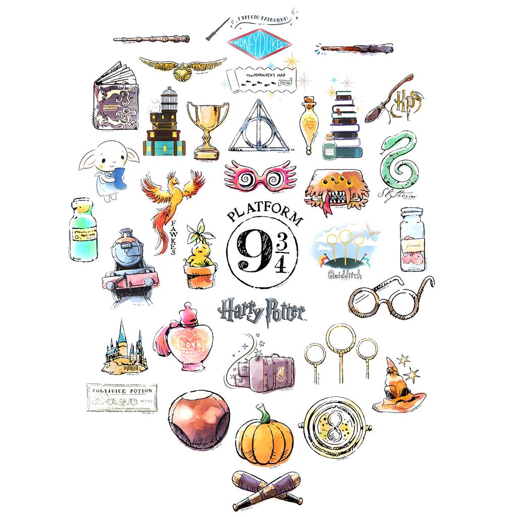 Conquest Journals Harry Potter Watercolor Vinyl Set of UV For All Items (Conquest Journals) Stickers, 50, Indoor/Outdoor Use, Waterproof, Resistant,