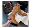 High Boots Embroidery Retro Handmade Women's Boots Western Cowboy Boot Pointed Toe Boots Hand Stitching Outdoor Knee-High Boot