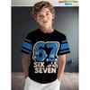 Funny Six Seven T-Shirt for Kids 67 Number 3D Print Summer Short Sleeve Tee Loose Basketball Sports Tops Fashion Kids Clothing