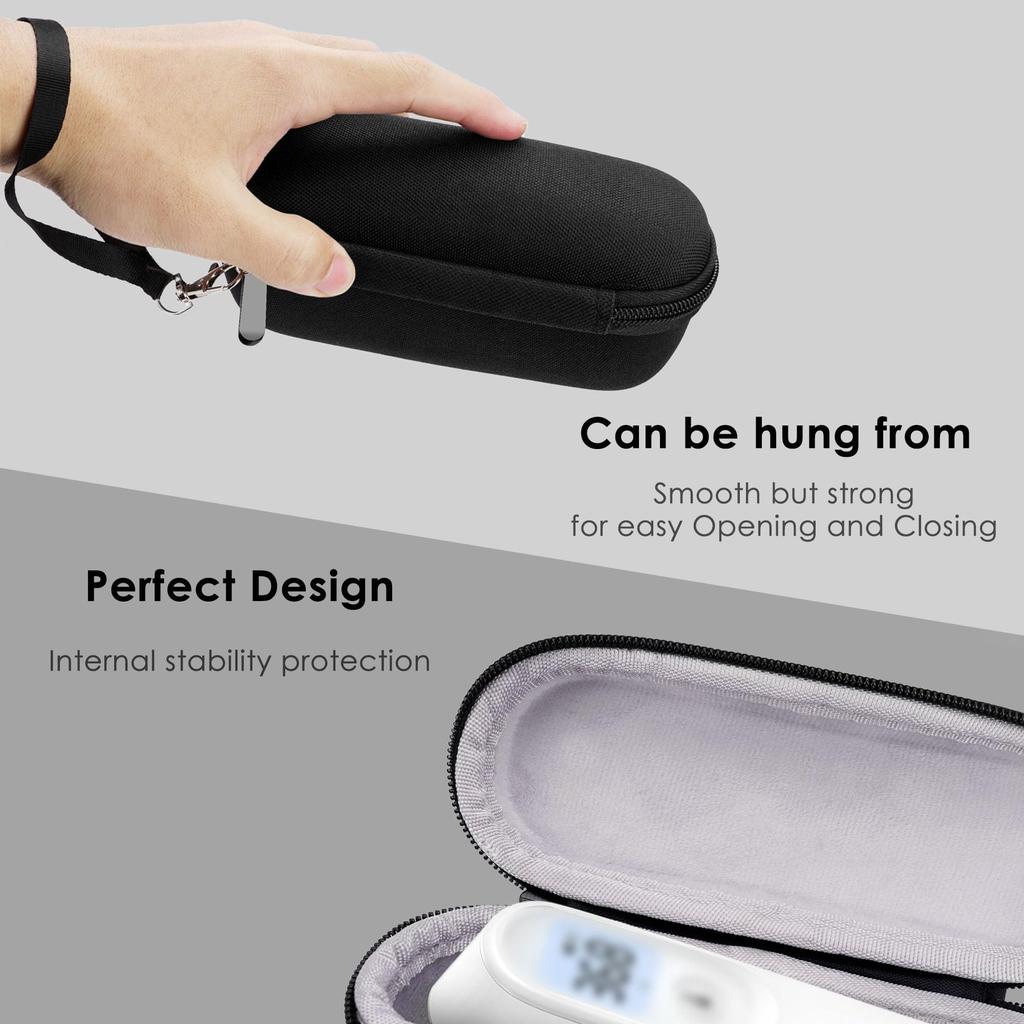 Ear Thermometer Bag and Thermometer Protective Cover for ThermoScan 7+ Connect/iProven Pro Series, Constant Temperature Storage Box with Probe Cover,